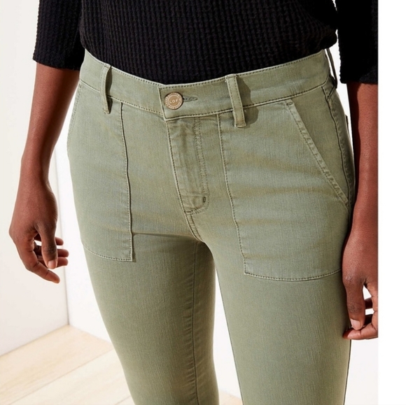 Made and Love LOFT Sage Green Skinny Jeans Womens sz 4/27 Petite - Picture 4 of 9